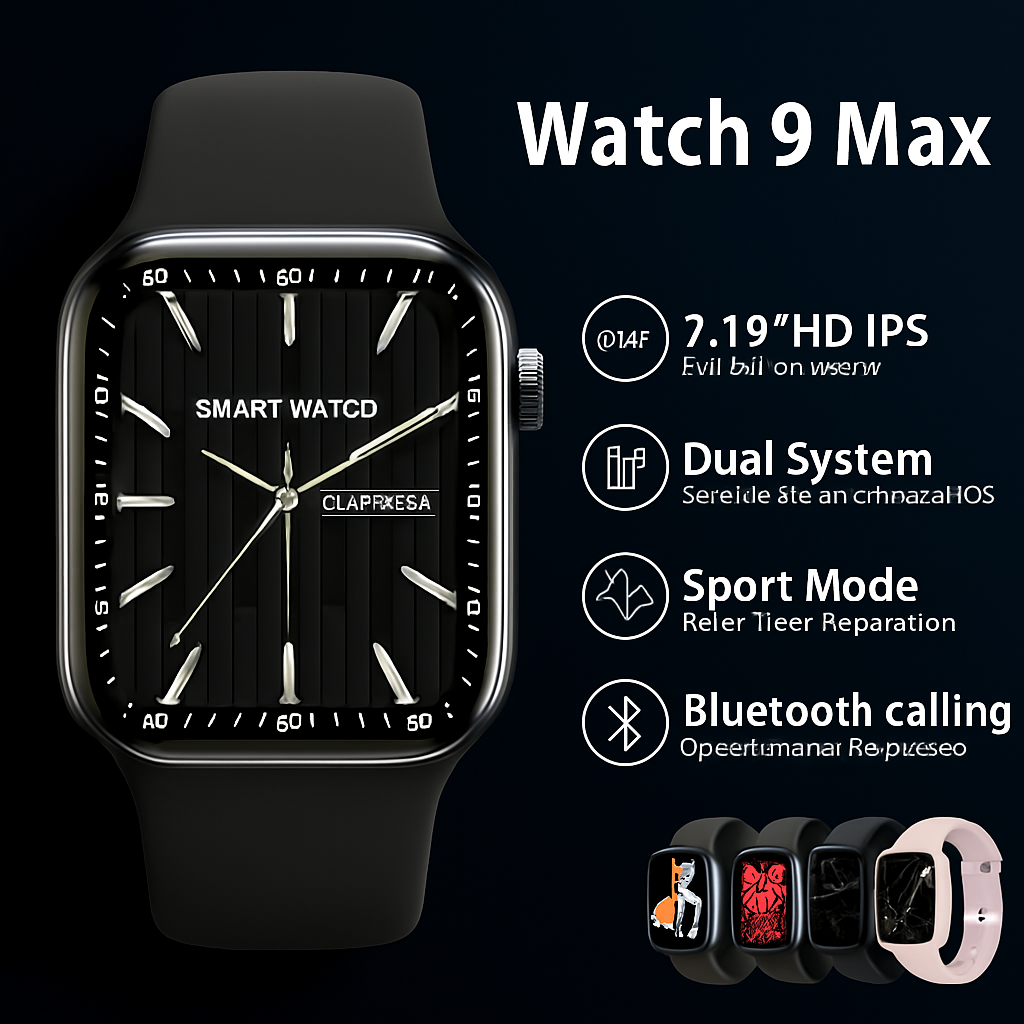 Watch 9 Max All-in-One Smartwatch with Classic Aesthetics & Tech Utility