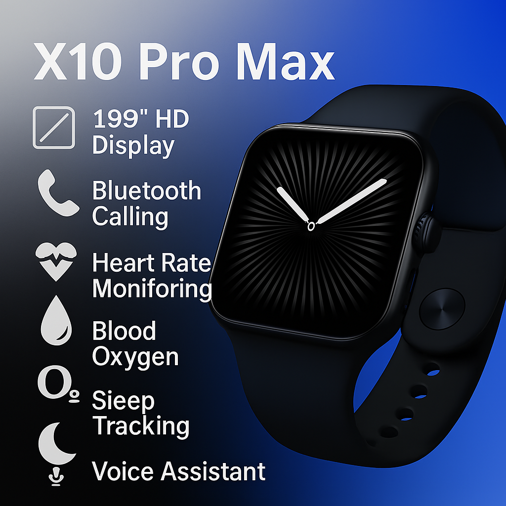 X10 Pro Max Wearable Sharp Looks, AMOLED Brilliance & Long Battery