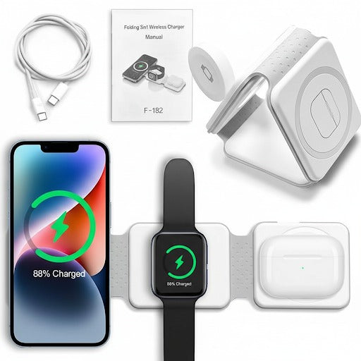 3 in 1 Wireless Magnetic Pad Charger