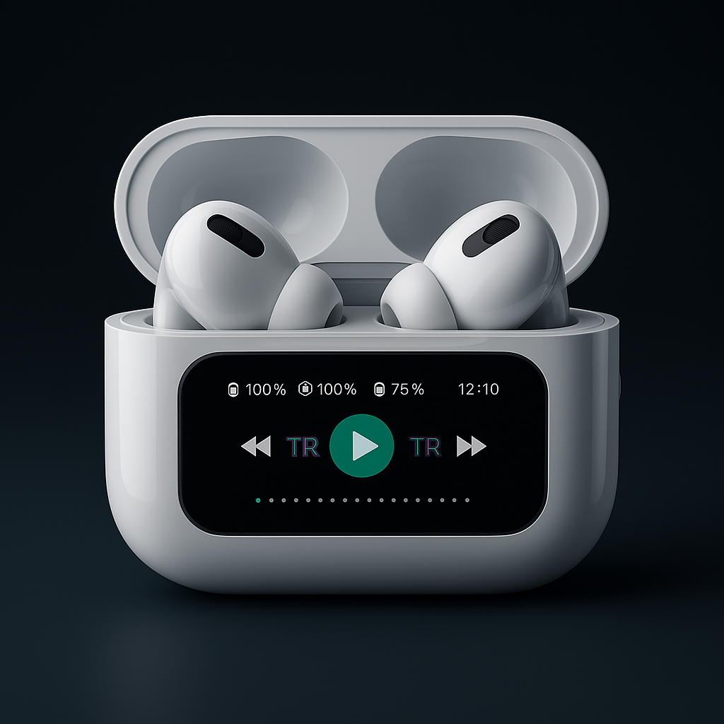 A9 Pro AirPods  Touch Control, Hybrid ANC & Smart Display Case