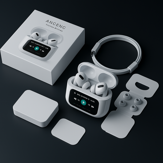 A9 Pro AirPods  Touch Control, Hybrid ANC & Smart Display Case