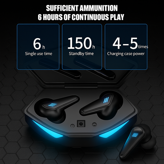 K-33 Bluetooth Earbuds for Gamers  Sleek Look, Punchy Bass & Real-Time Clarity