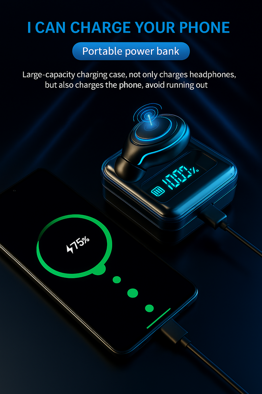 Stylish M20 Earbuds with Built-in Power Bank for Mobile Charging